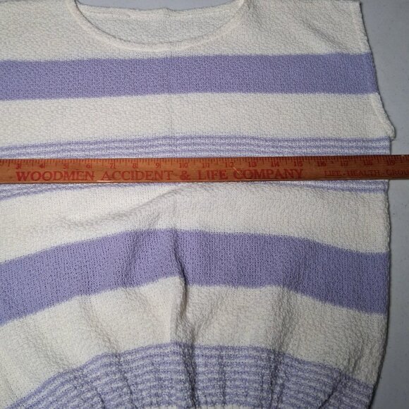 Vintage New Old Stock St Bernard Sweater Vest Size 10-12 Purple Stripe Academia - Picture 3 of 9